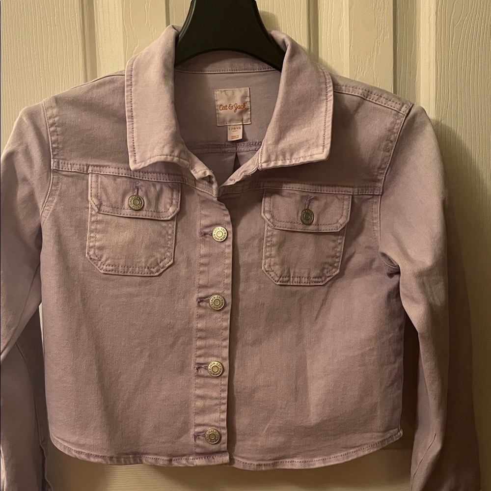Cat & Jack Lavender cropped jacket size 10/12